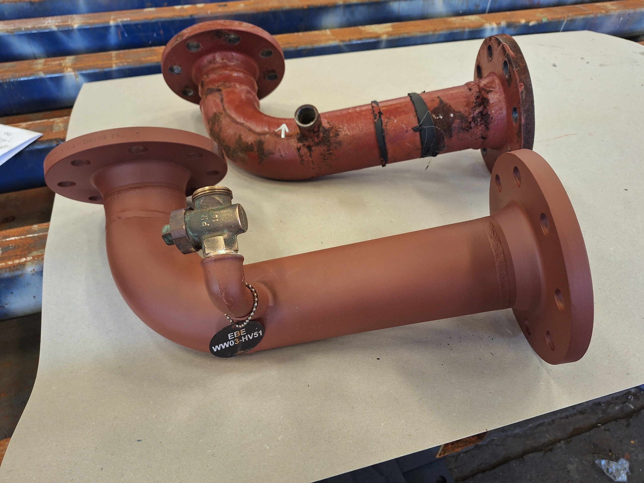 Stalen leidingdeel volledig vervangen na lekkage